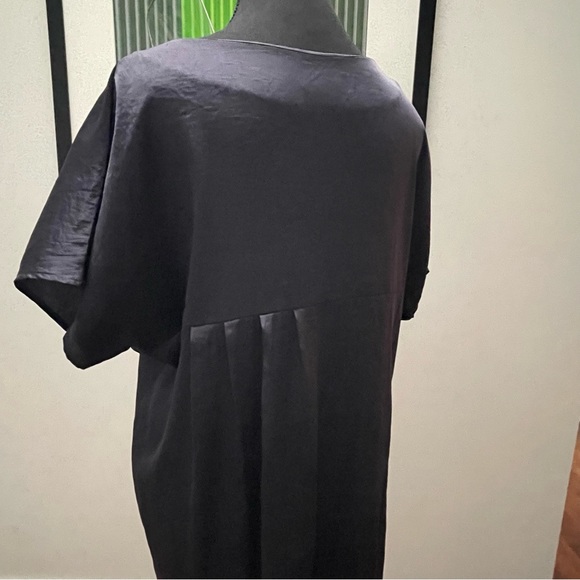 Topshop Navy Silk Shift Dress - Picture 3 of 7